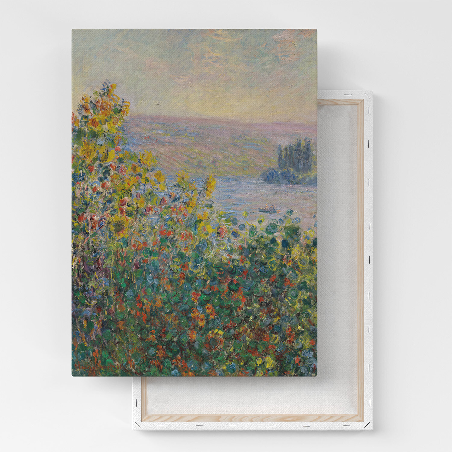 Картина на холсте, репродукция / Monet Claude - Клод Моне - Цветники в Ветеие / Размер 30 x 40 см