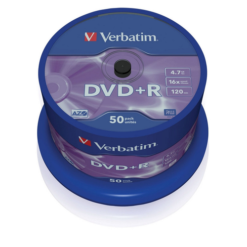 dvd r 4 7гб 120мин verbatim 43521 ve10 – verbatim – 11 020 063 – 0023942435211 DVD+R Verbatim Носители информации DVD+R, 16x, Verbatim Azo Matt Silver, Cake/50, 43550