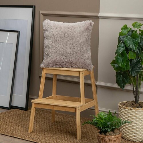 Подушка декоративная Мех 40х40 см коричневая 1476₽