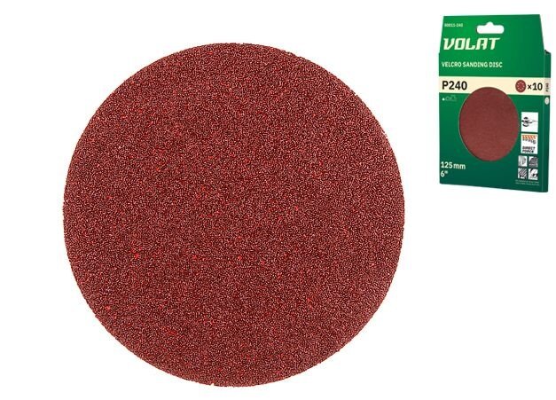 Шлифовальный круг 125 мм Р240 шлифлисты 10 штук волат (80011-240)