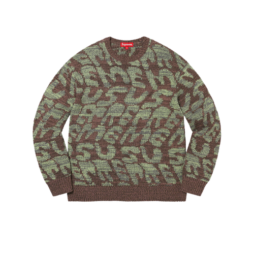 Свитер Supreme Stacked Sweater, размер M, хаки, коричневый