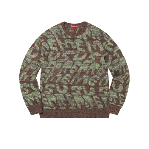 Свитер Supreme Stacked Sweater, размер M, хаки, коричневый