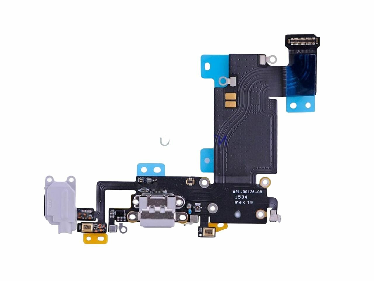 Шлейф iPhone 6S с разъемами зарядки и аудио серый (PREMIUM)