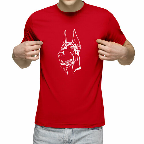 Футболка Us Basic, размер M, красный мужская футболка доберман аче s белый