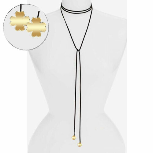 Чокер ФАРТОVЫЙ Длинный чокер на шею женский с подвесками оберегами, длина 200 см, золотой
