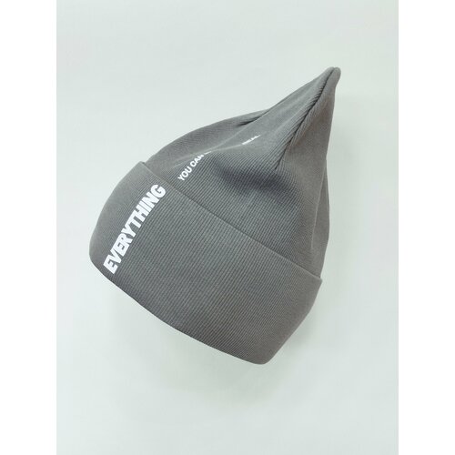 фото Шапка бини мой ангелок трикотажная, на весну, размер 54-56, серый