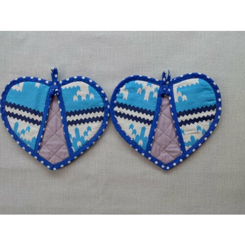 Прихватки 17*20см 2 шт Сердца на подарок