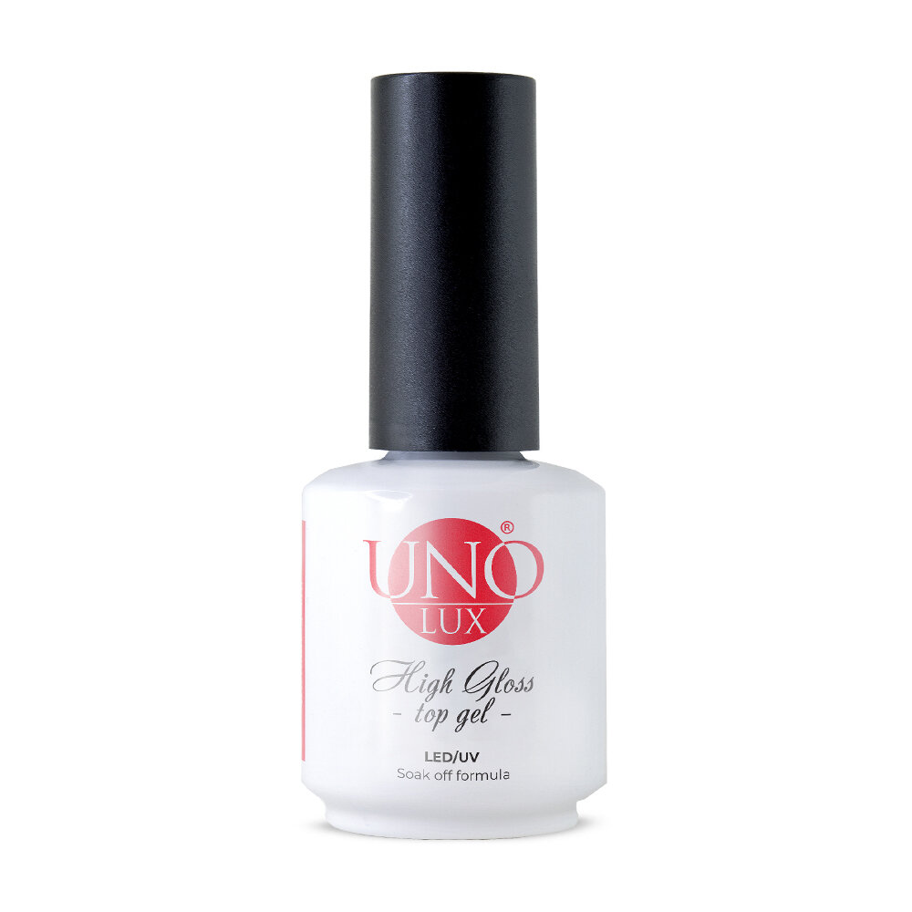 Верхнее покрытие для гель-лака без липкого слоя Uno Lux High Gloss Top Coat, 16 г