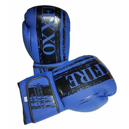 Спортивные боксерские перчатки OXXFIRE Muay Thai PRO, PVC - 10oz / кожзам / синие