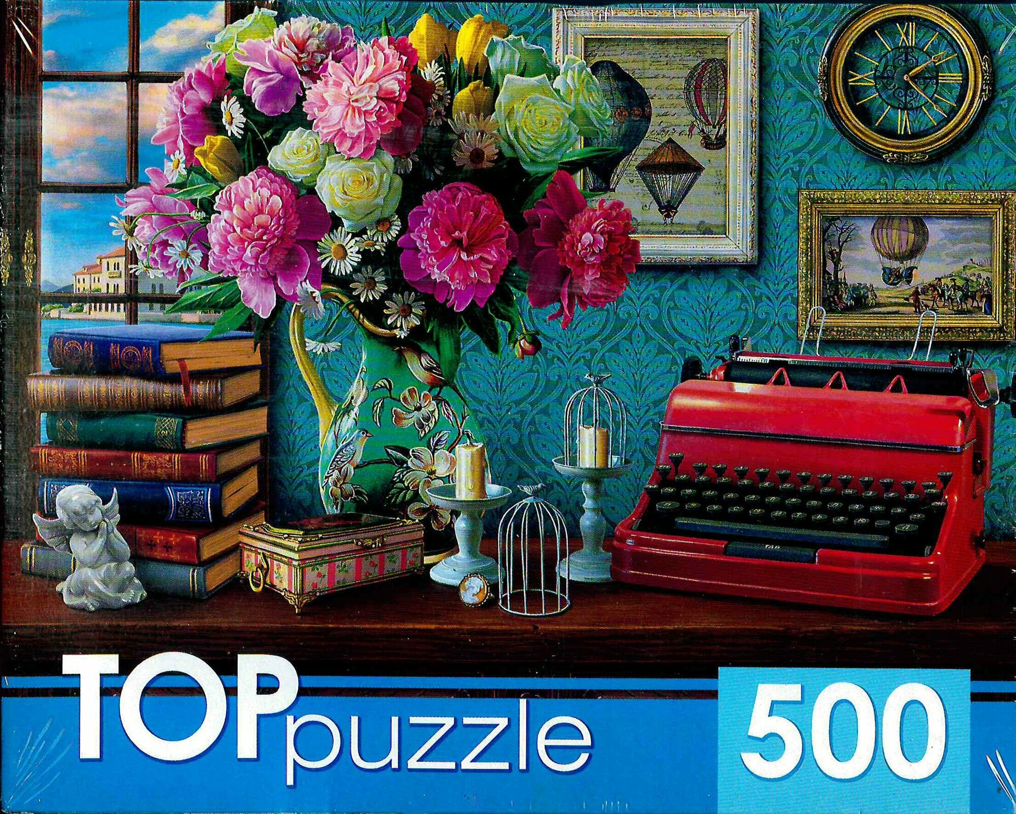 TOPpuzzle-500 "Натюрморт с печатной машинкой" (ХТП500-6828) Рыжий кот - фото №6