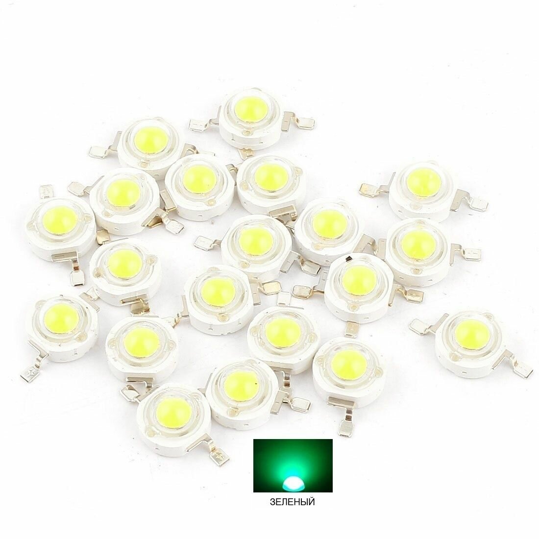 фото Светодиод модуль 3Вт зеленый 20шт