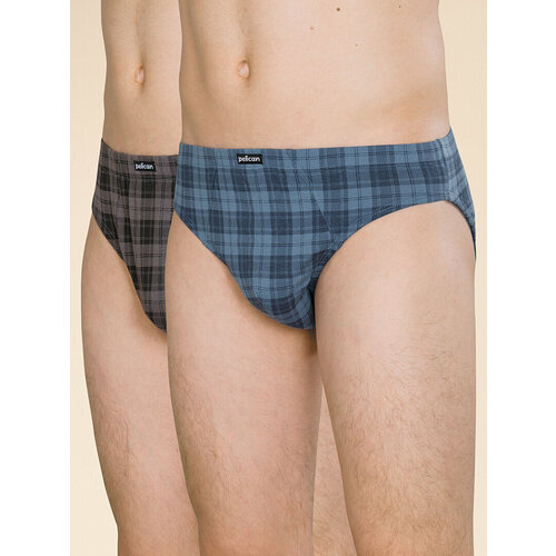 фото Трусы pelican из хлопка, 2 шт., размер 3xl (54), синий, черный
