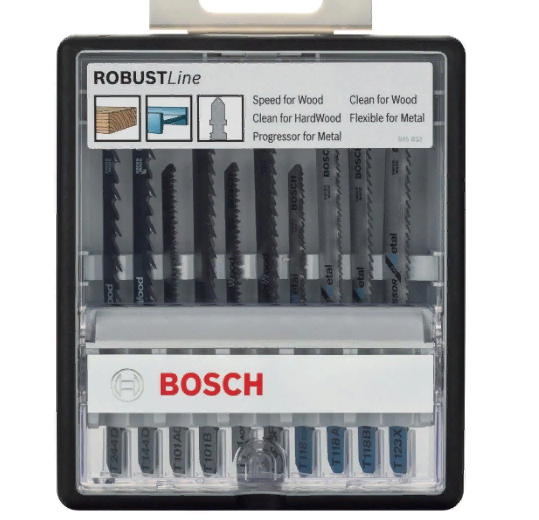 Набор пилок для электролобзика BOSCH Robust Line Wood and Metal (2607010542), 10 шт.