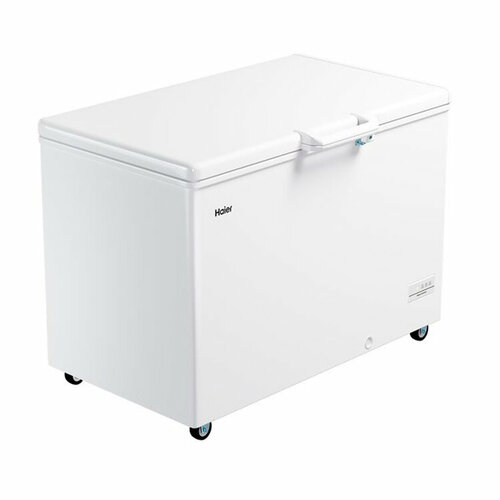 Ларь морозильный HAIER HCE380RFC белый, 380 л, на колесах, с замком, холодильник/морозильник с двумя корзинами