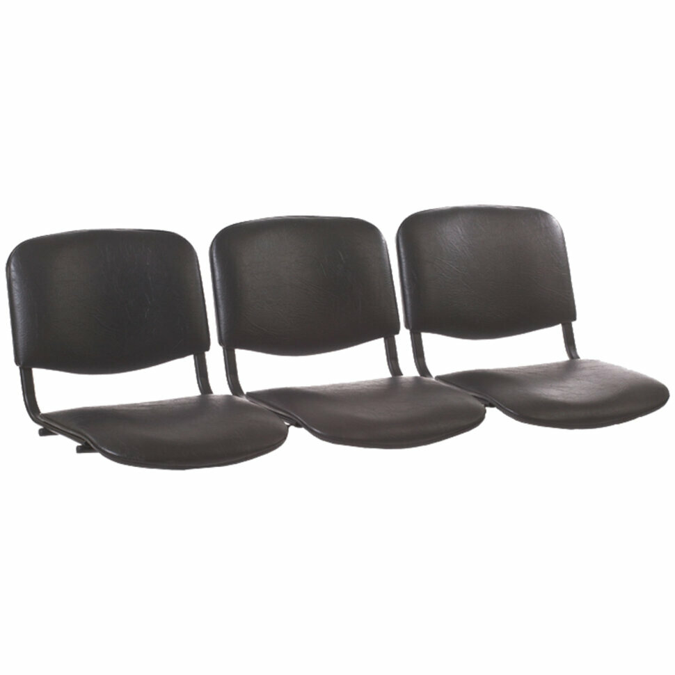 Сиденья для кресла "Трим", комплект 3 шт, кожзам черный, каркас черный, 640586