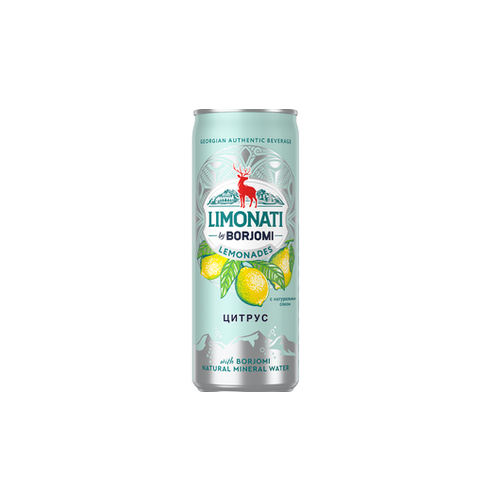 Напиток BORJOMI Лимонад со вкусом цитруса газированный, 0.33л