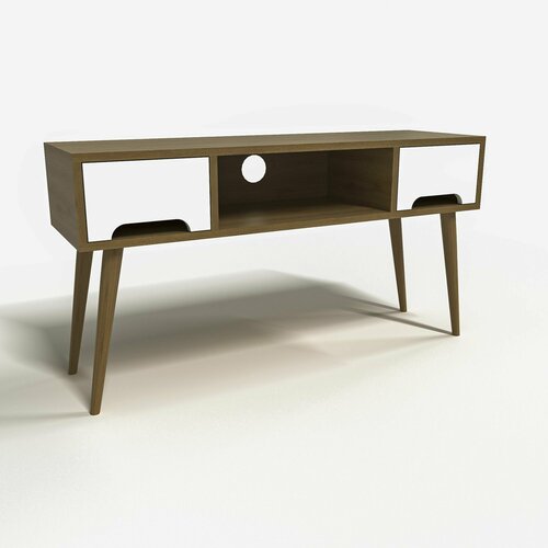 Тумба под ТВ ак-довурак Перуница шпон дуба/белый