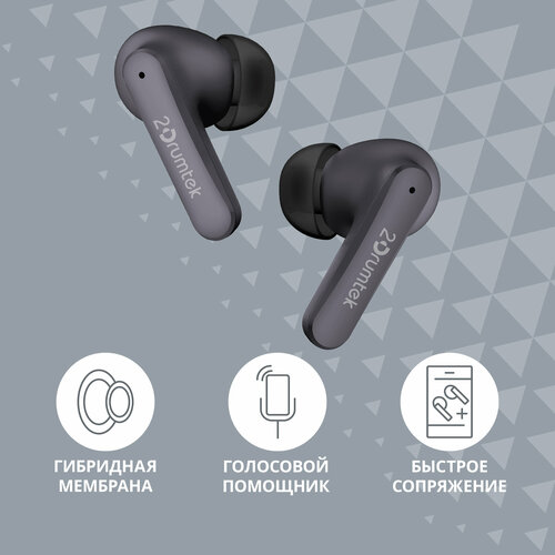 Гарнитура вкладыши A4Tech 2Drumtek B25 TWS пеп серый беспроводные bluetooth B25 ASH GREY 249900₽