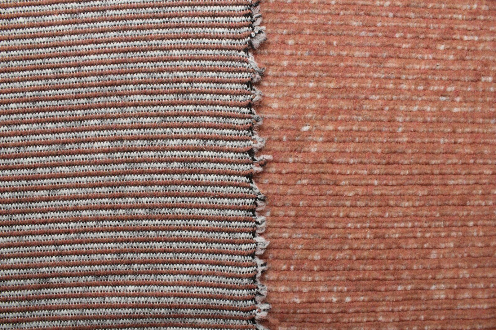 Ткань Лоден шерстяной серовато-терракотовый в полоску, 430 г/пм, ш152см, 0,5 м