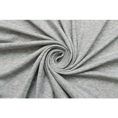 Ткань Трикотаж двухслойный светло-серый меланж на кремовом, ш162см, 0,5 м ткань двухслойный трикотаж кашемир серый меланж