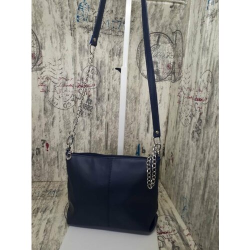 фото Сумка кросс-боди , фактура гладкая, синий elena leather bag