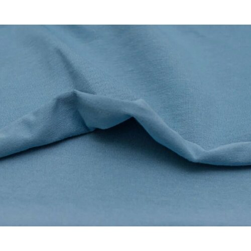 Кулирная гладь(кулирка) Деним-Темно голубой , 95хб+5%эластан 195г/м2, ширина 1,85м, отрез 5м