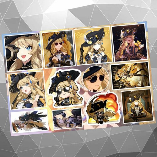 Стикерпак Навия Genshin Impact (Геншин Импакт) Набор виниловых наклеек