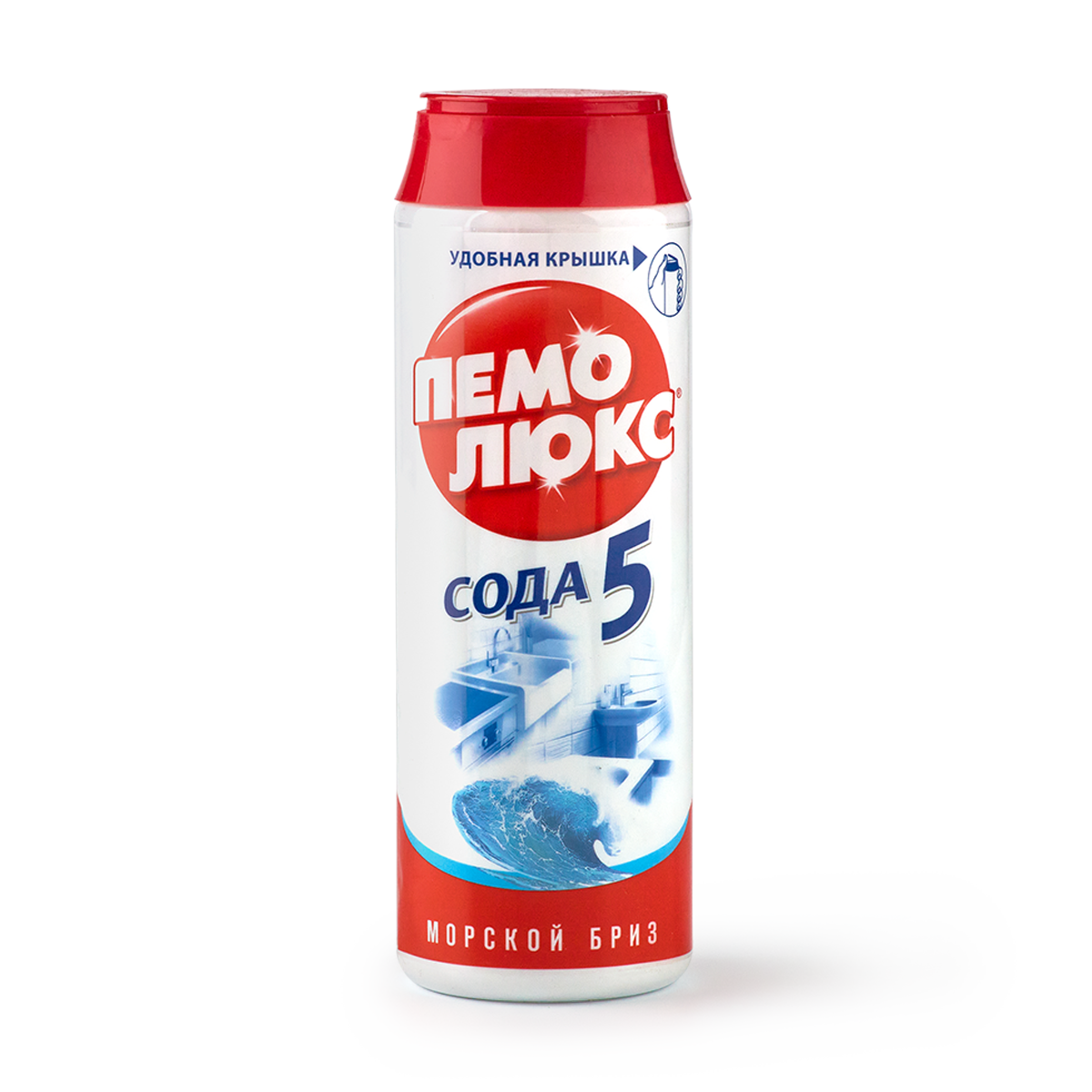 Чистящее средство Пемолюкс "Сода 5", морской бриз, порошок, бутылка, 480 г