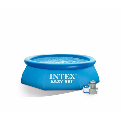 бассейн intex easy set 244х61см с фильтр насосом 28108 Бассейн Easy Set 2.44х0,61м + фильтр-насос от 6 лет (28108) INTEX