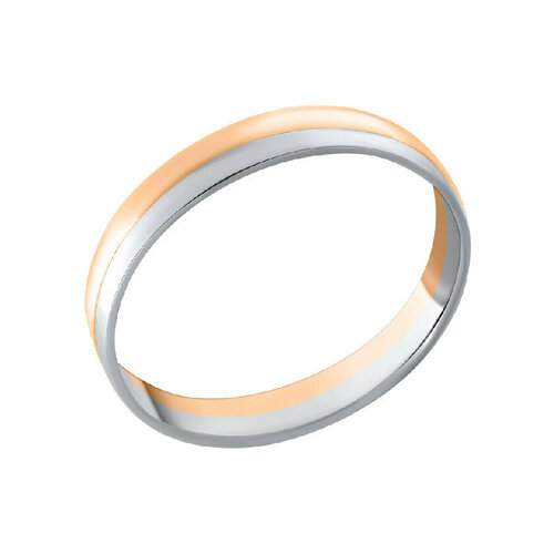 Кольцо обручальное Золотой Стандарт, комбинированное золото, 585 проба, размер 22.5, серебряный, золотой
