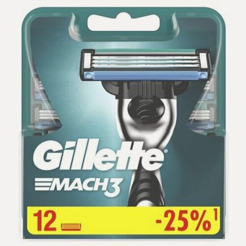 Изображение товара Сменные кассеты для бритья Gillette Mach3, 12 шт