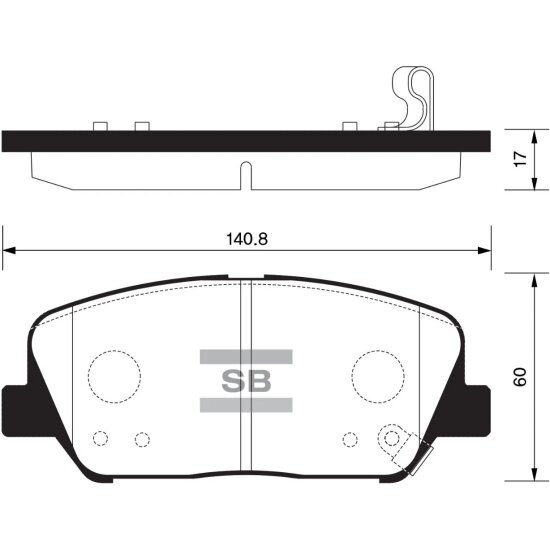 Колодки тормозные передние Sangsin Brake для Hyundai/Kia Elantra/i30/Cerato/Optima/Ceed/ProCeed, 4 шт