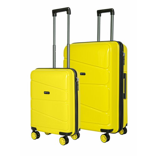 Комплект чемоданов Bonle H-8011_SL/YELLOW, 2 шт., 136 л, размер S/L, желтый чемодан bonle h 8011 s yellow 46 л размер s желтый