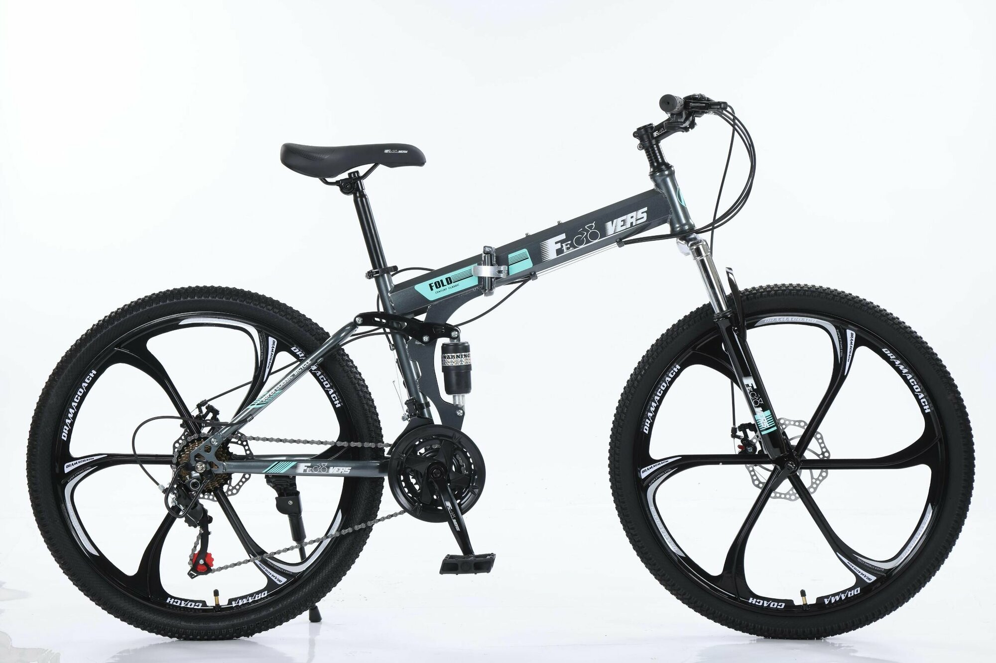 Велосипед Горный MTO Ride 26", 2023, 15", черно-синий складной