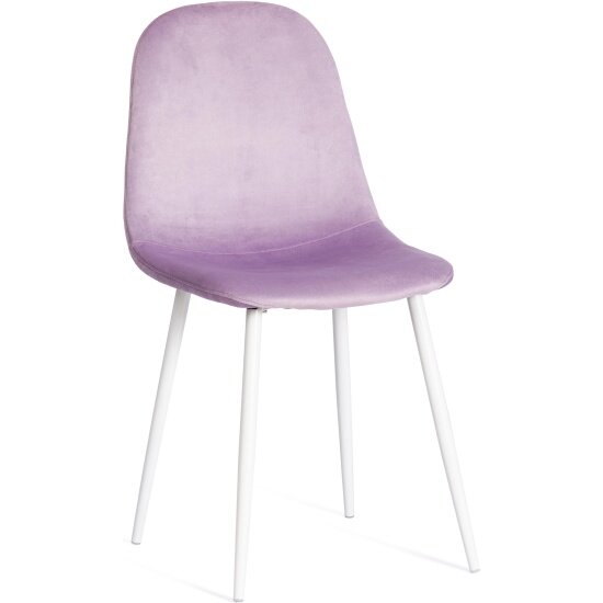 Стул Tetchair BREEZE (mod. 4724) / 1 шт. в упаковке, вельвет/металл, 44 х 53 х 87 см, Light lavander (светло-лавандовый) HLR26 / белый