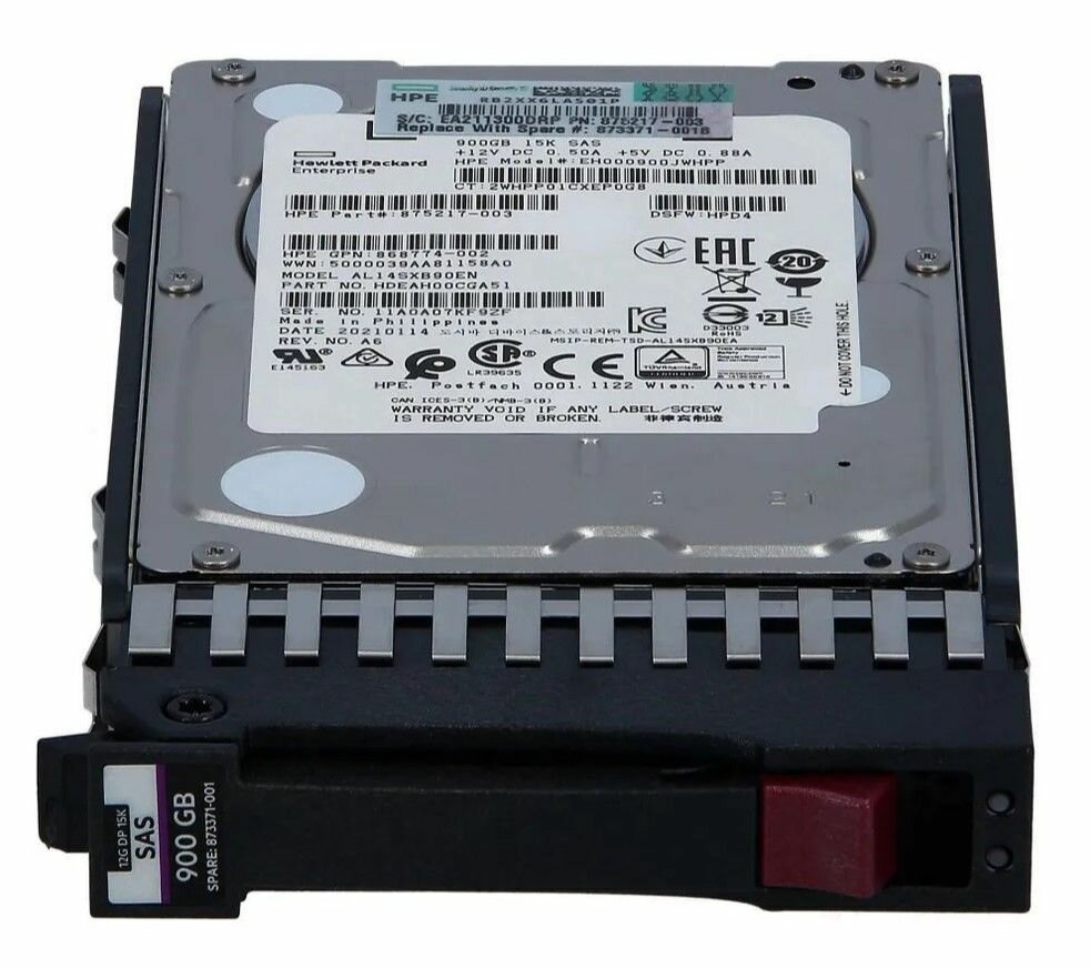 Жесткий диск Q1H47A / 873371-001 HPE 900GB 12G SAS 15K SFF 2.5in HDD