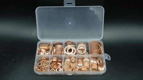 Изображение товара Медная шайба М6-М14, набор медные уплотнительные кольца 400 штук