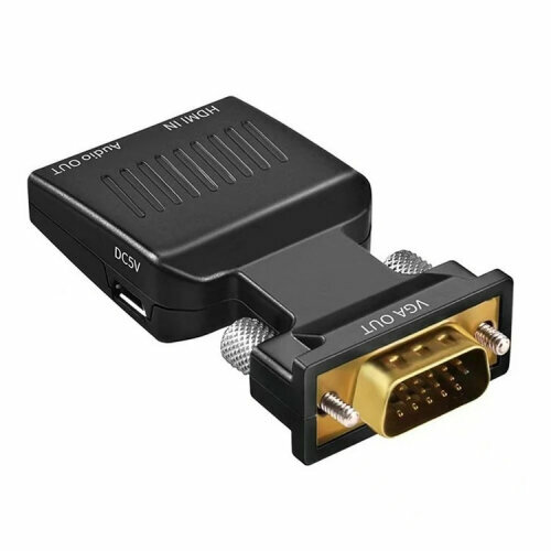 Адаптер Ks-is HDMI F в VGA F audio (KS-425) qywo hdmi compatible 1 4 male to vga 15pin female with 3 5mm audio cable adapterfor pc hdtv projector