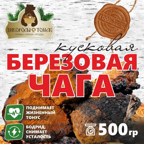 Чага берёзовая натуральная сибирская (кусковая) 500 гр.
