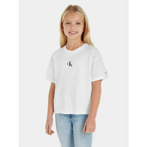 Футболка Calvin Klein Jeans, размер 8Y [METY], белый футболка calvin klein jeans размер 8y [mety] белый