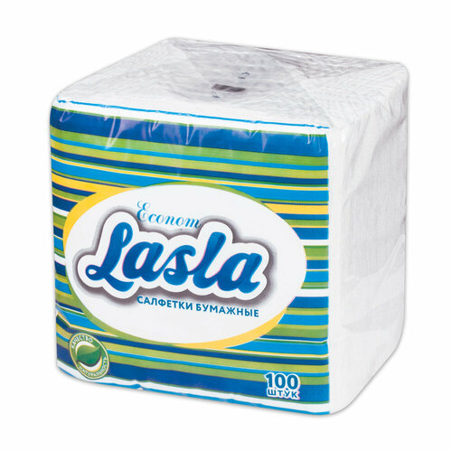 Упаковка 40 шт. Салфетки бумажные 100 шт, 23х24 см, LASLA эконом, 50651