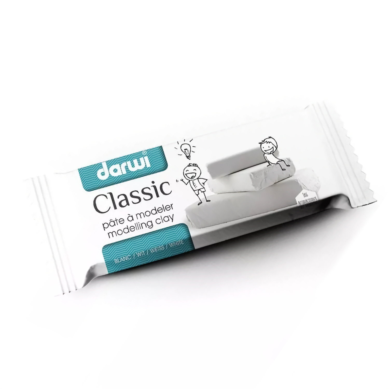 Darwi CLASSIC 1 кг, глина для лепки, цвет белый