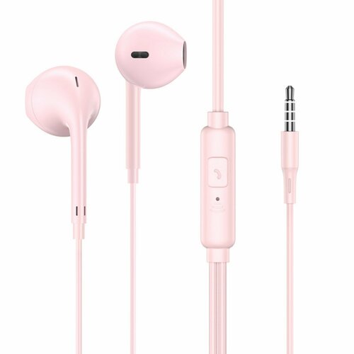 Наушники U19 проводные вкладыши 1 м Jack 35 мм розовые 73300₽