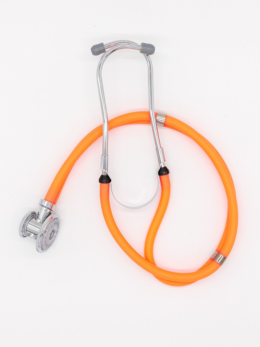 Стетоскоп фонендоскоп медицинский Раппопорта СФ-03 Адъютор с оранжевыми трубками и комплектом ЗИП