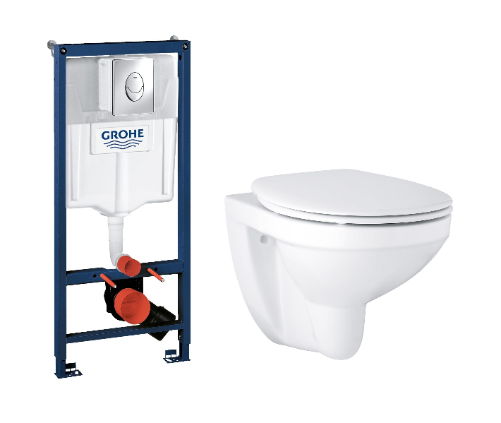 Комплект инсталляции GROHE 38721001 Rapid SL + Унитаз GROHE 39497000 Bau Ceramic подвесной ободковый с сиденьем