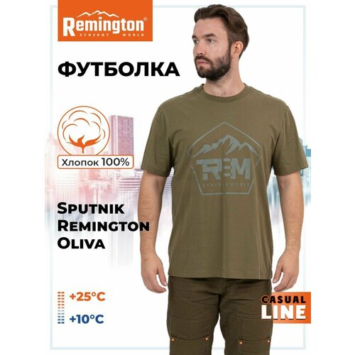 рубашка remington размер 54 56 зеленый Футболка Remington, размер 54/56, зеленый