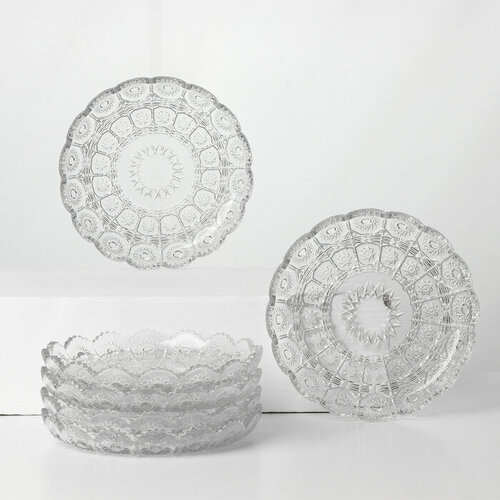 Набор стеклянных тарелок MEY-JI d18 см 6 шт 1527₽