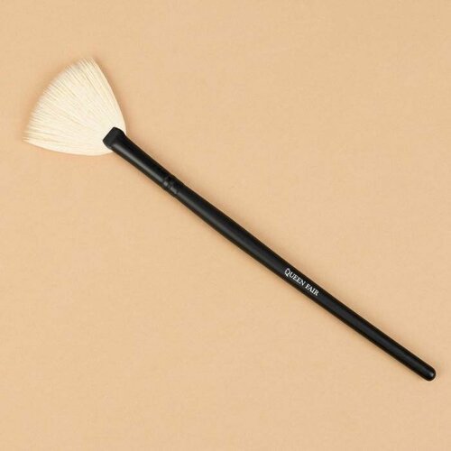 Кисть для макияжа «Premium Brush», веерная, в чехле, 20 см, цвет чёрный кисть для макияжа shine 20 см цвет серебряный