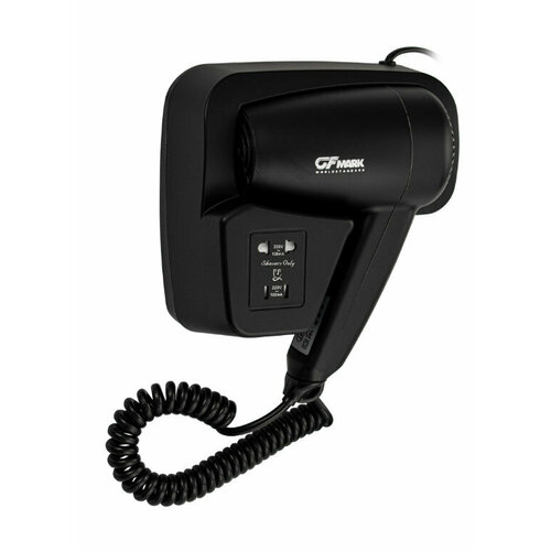 Фен для волос с боковым креплением и розеткой Gfmark настенный черного цвета 6813 1200w 252000₽