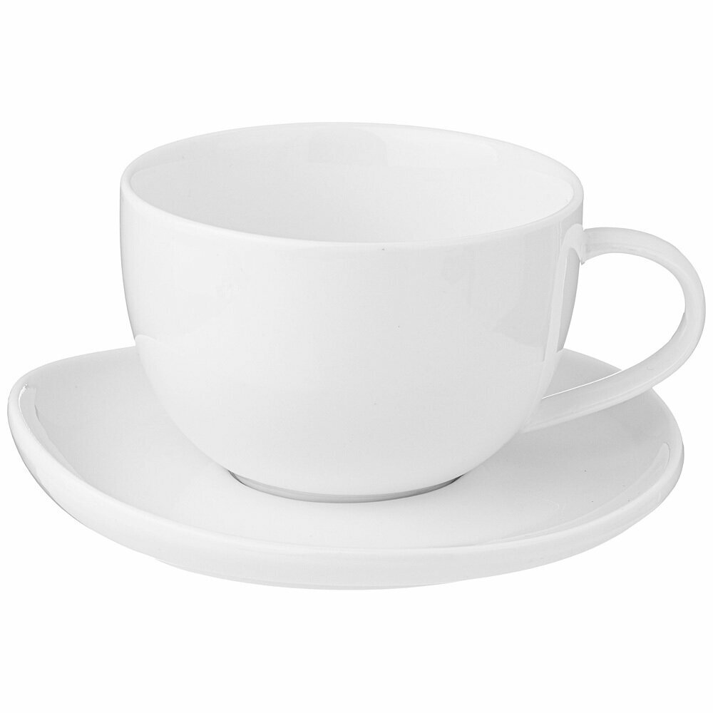Чайная пара Lefard Emotion, набор для чаепития на 1 персону: чашка 350 мл, блюдце из фарфора, подарочная